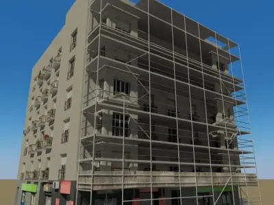 Building with covering 3D model