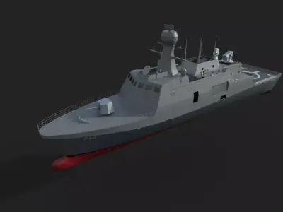 F-512 Milgem Buyukada Ada Class Corvette Low-poly 3D model