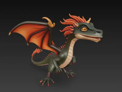 Dragon Realistic 3D Model Basic - Low Poly Realistic Low-poly 3D model