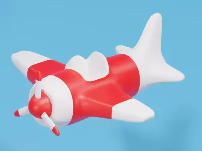 Cartoon Airplane 3D model