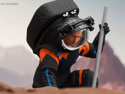 Next Gen Spacesuit on Astronaut Crawling Pose 3D model purchase