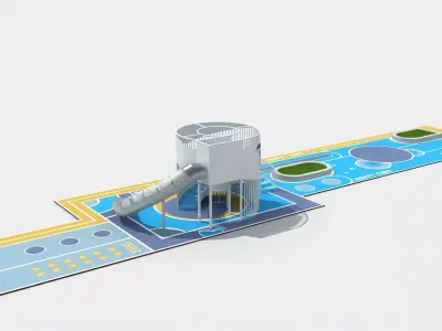 Kids outdoor commercial play structure 3D model 3D model