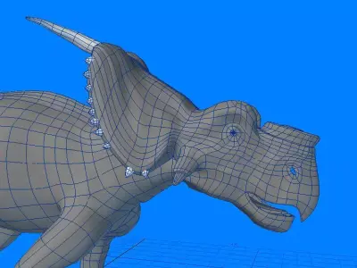 Achelousaurus bull with horns 3D model