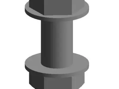 Bolt - Nut - Washer - Revit family 3D model