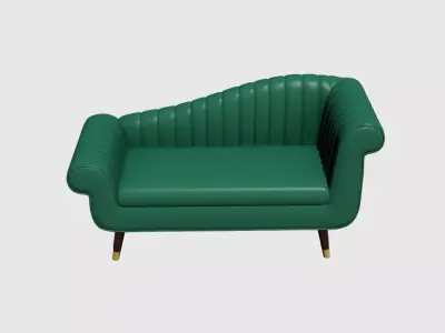 Modern Straight Sofa 3D Model Upholstered Seating to Interior 06 Free 3D model