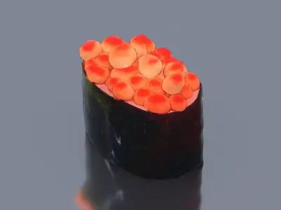 Fish roe sushi Low-poly 3D model