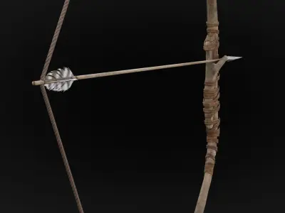forest hunter bow Low-poly 3D model