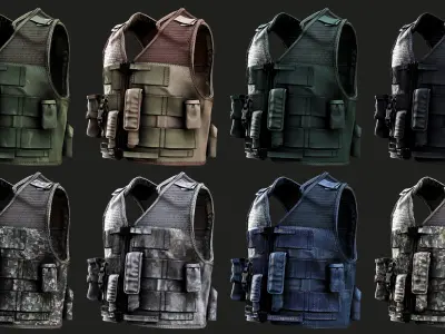Austrian Armed Forces Tactical Vest  for GTA 22 Color Variations Low-poly 3D model