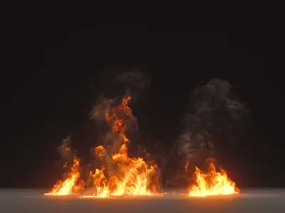 Simple Fire Pack 10 Animated VDB Models 3D model