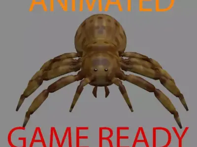 Spider game ready Low-poly 3D model