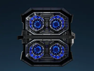 VTOL Engine Low-poly 3D model