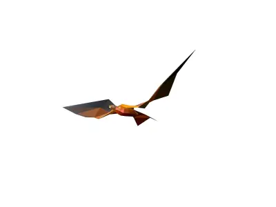 Animated Steppe Eagle Lowpoly Art Style Low-poly 3D model