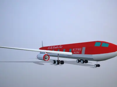 lowpoly airplane Low-poly 3D model