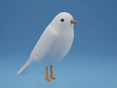 Cartoon Cute Bird Sparrow 3D model