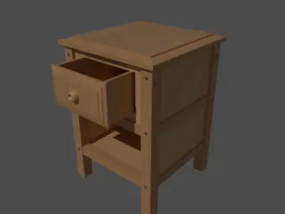 Bedside Drawer Free low-poly 3D model