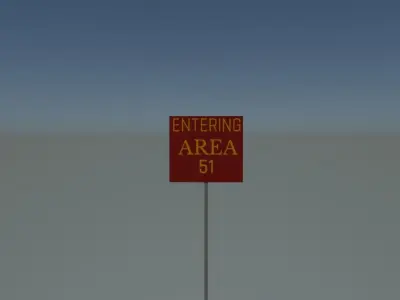 Area 51 sign Free low-poly 3D model