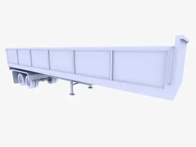 Truck Trailer 3 Low-poly 3D model