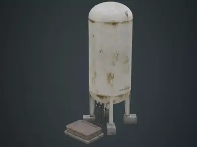 Industrial Gas Tank 3B Low-poly 3D model