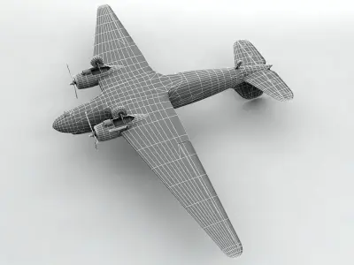 Douglas DC-3 Airliner - Frontier Low-poly 3D model