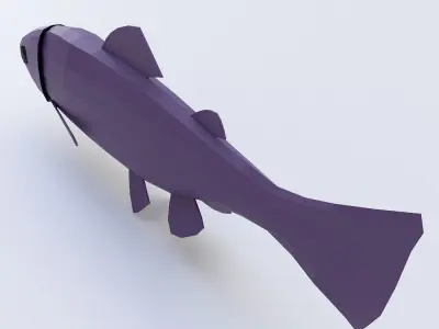 Rainbow trout fish 3d model  Low-poly 3D model