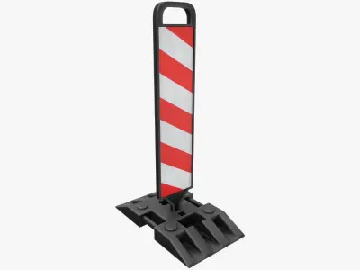 Warning Traffic Post 3D model