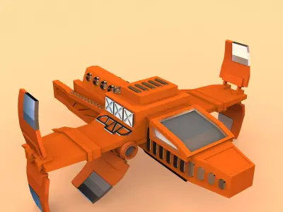 spaceship orange lego 3D print model