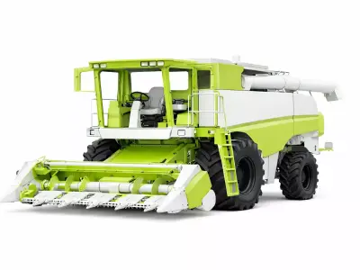 Generic Combine Harvester Agricultural Farming Machine 3D model