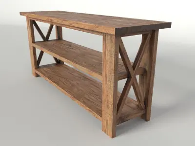 Rustic table Free low-poly 3D model