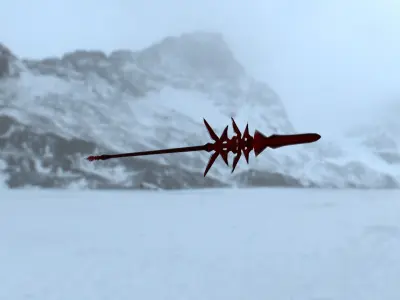 Spear sword with spikes Free low-poly 3D model