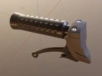 Wheelchair Brakehandle with procedural PBR material 3D model