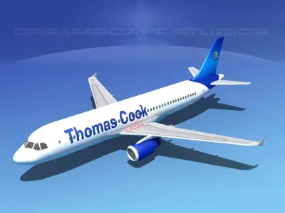 Airbus A320 LP Thomas Cook Airlines Low-poly 3D model