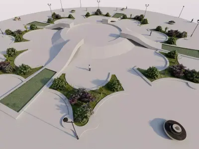 park-public park-Private Park Landscape 3D model