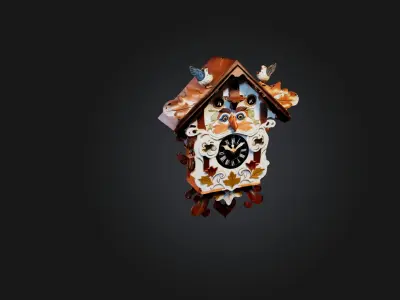 Handcrafted Cuckoo Clock Low-poly 3D model