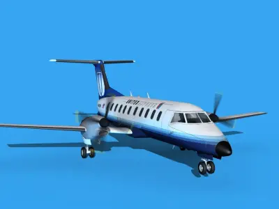 Embraer EMB120 United Airlines Express 3 3D model