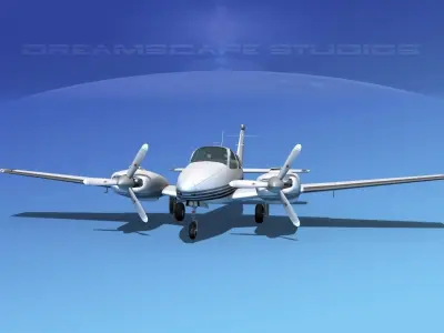 Beechcraft B55 Baron V17 3D model