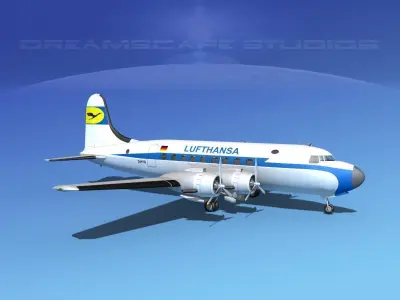 Douglas DC-4 Lufthansa  3D model