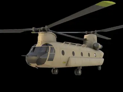 CH-47 chinhook  military transport helicopter 3D model