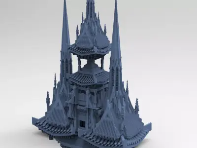 General Warlord Temple grand Tower 3D model