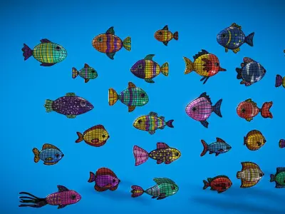 Cartoon Fish Pack 2  Low-poly 3D model