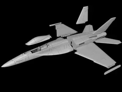 F-18 HORNET SCALE 1-72 PRINTABLE STL FILES 3D print model