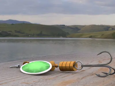 Fishing spoon twirl bait  3D model