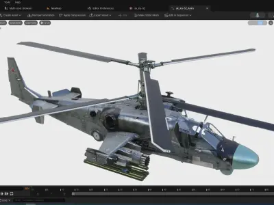 Rigged Ka-52 Helicopter Low-poly 3D model