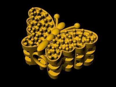 butterfly pendant 3dm file 3D print model