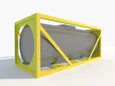 Oil Fuel Tank for Cargo Barge Ships Low-poly 3D model
