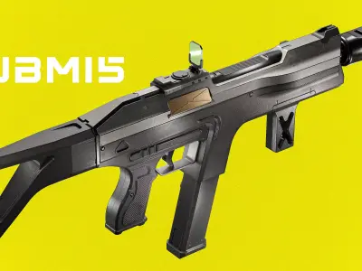 Sci-fi SMG Submi5 PBR Low-poly 3D model