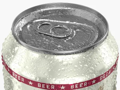 Standard Beer Can With Droplets 355ml 3D model purchase