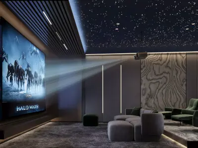 Luxury Home Cinema Interior Villa Theater 3Ds Max FBX 3D model