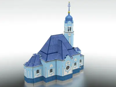 Blue church - Bratislava Slovakia 3D model