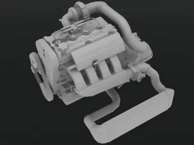 Chrysler EDV EDT Turbo engine Low-poly 3D model