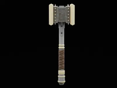 Double Headed War Hammer Low-poly 3D model